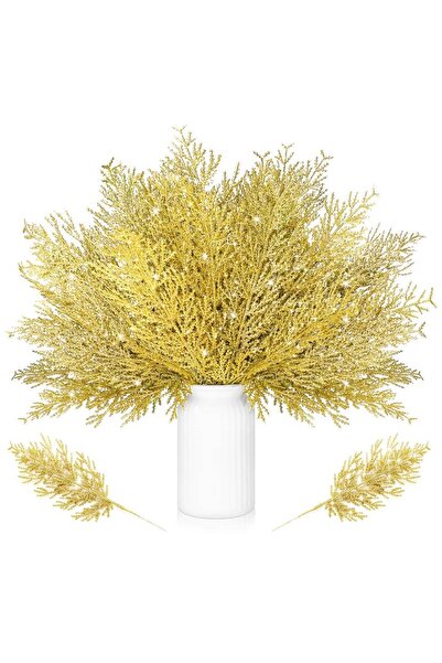 Sezy 3 τεμάχια 35 εκ. Τεχνητό λουλούδι στολίδι με κλαδί χριστουγεννιάτικου δέντρου Βασιλικού Πεύκου