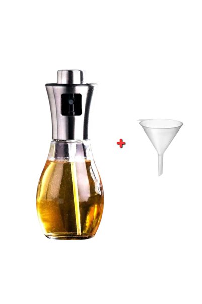 OEM Oil and vinegar spray container, glass and stainless steel, 200 ml + filling funnel