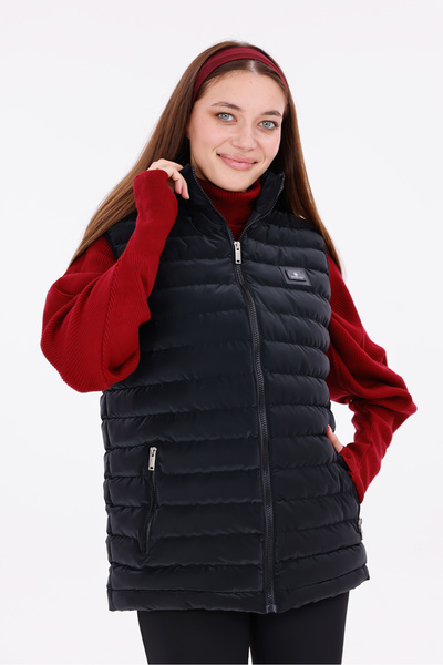 Royalside Жіночий чорний надувний жилет з тканини Nova