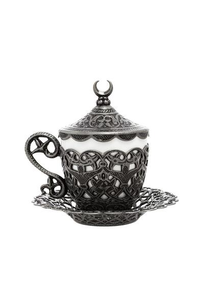 E orient 1 Piece Turkish Coffee Cup - Traditional Design with Crescent Motif, Turkish, Greek, Arabic Coffee