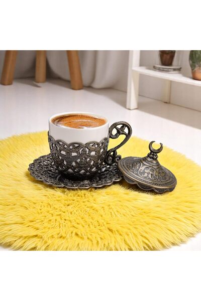 E orient 1 Piece Turkish Coffee Cup - Traditional Design with Crescent Motif, Turkish, Greek, Arabic Coffee