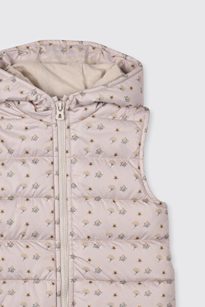 Panço Kız Bebek Desenli Bej Yelek