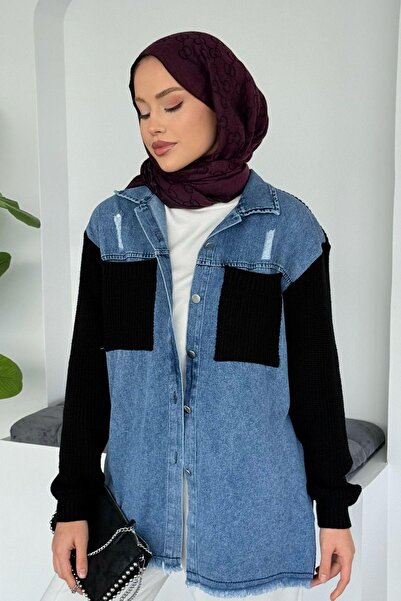 Hazamoda سترة جين هيركا السوداء