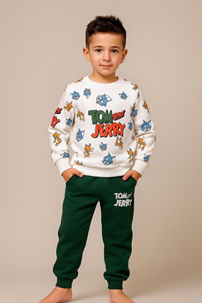 skycott Комплект пижама за момчета с принт на Том и Джери, зимен спортен екип...