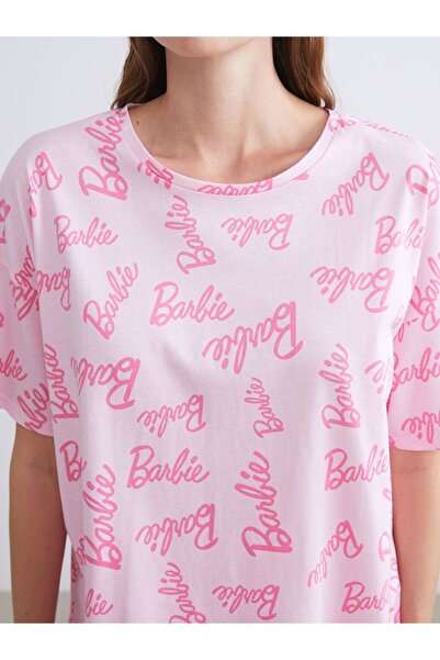 LC Waikiki LCW Young Bisiklet Yaka Barbie Baskılı Kadın Pijama Takımı