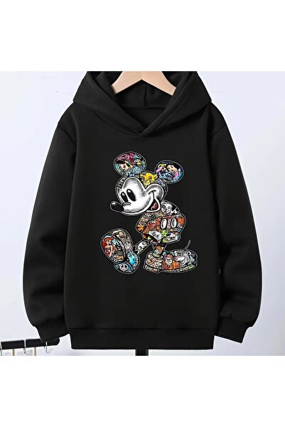 H&GHAMLEGİYİM Унисекс модна блуза с качулка и принт на Мики Маус