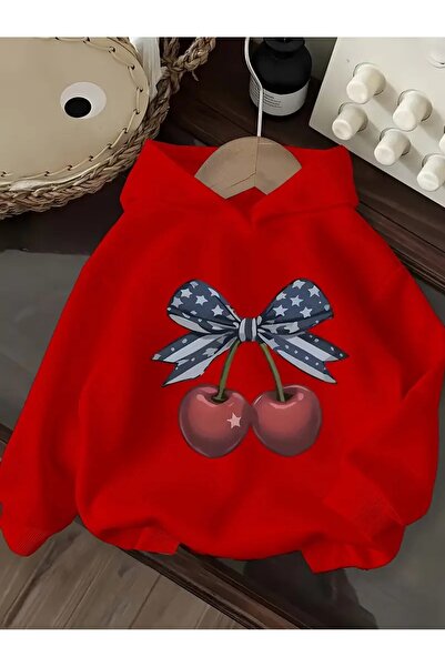 oneagılyazı Star Cherry cu imprimeu cu glugă Swea tricou