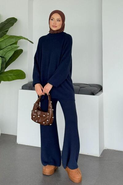 Şulemoda Giyim طقم ديلشاه أنجورا باللون الأزرق الداكن