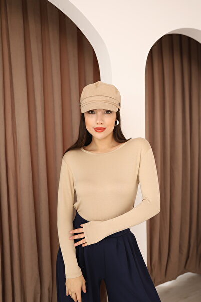 ESL ESLEM Women's Long Sleeve Crew Neck Stretch Fabric Combed Cotton Bodysuit