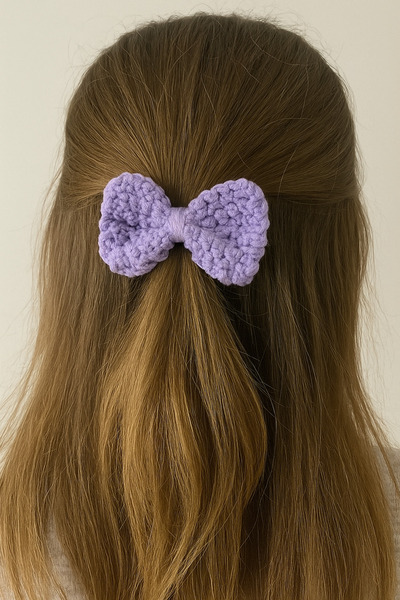 Mavi Masal Agrafă de păr cu panglică Liliac