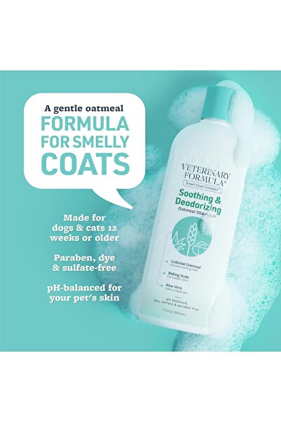 Veta Farm Veterinary Formula Smart Coat Soothing & Deodorizing Oatmeal Shampoo for Dogs, 17 Fl oz