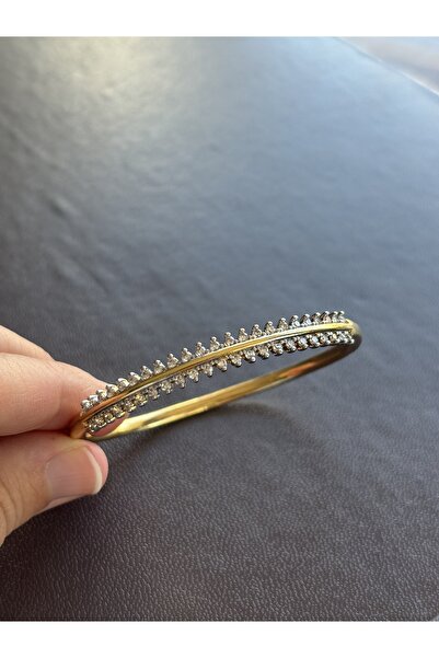 MOONBUTY 14k Altın Kaplama Kararma Alerji Yapmaz Kelepçe Bilekllk