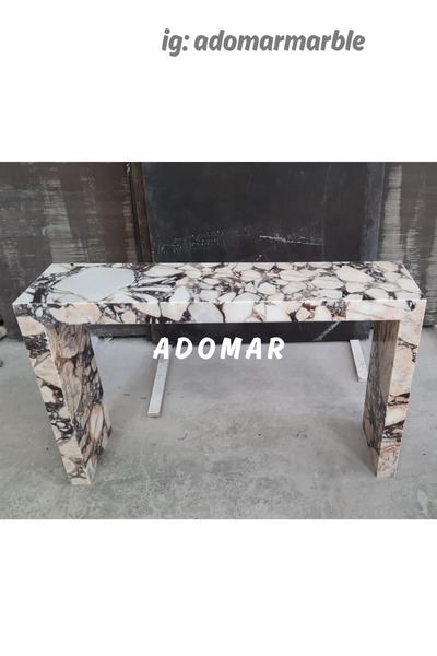 adomarmarblehandmadeandluxury Menekşe Dresuar, Mermer Dresuar, Özel Ölçü, , %100 Doğal Taş, Konsol Masası, Antre Dresuar