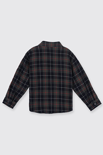 Panço Erkek Bebek Ekose Lacivert Gömlek