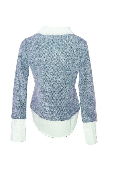 Bulalgiy Kadın Mavi Gömlek ve Kazak - BGA488987