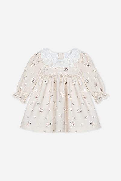 Patachou Patachou Yenidoğan Çiçek Desenli Bej Elbise