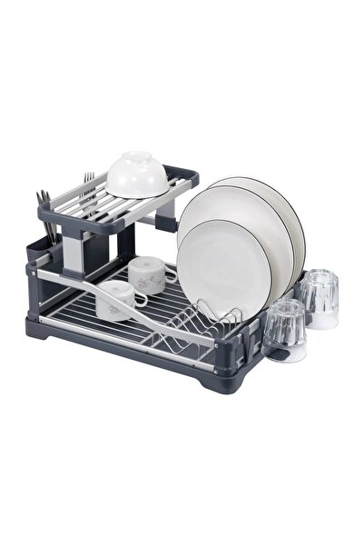 Begin Power Elips Alüminyum Bulaşıklık Paslanmaz 2 Katlı Bardak Tabak Kurutma...