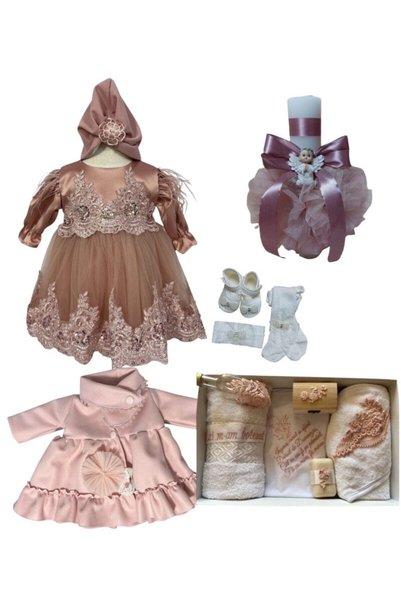 Botez Set complet fetita Alina-pudra cu palton