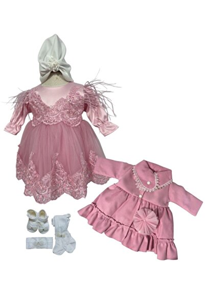 Botez Rochita fetita Alina- roz cu palton