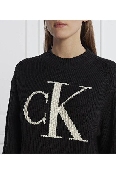 Calvin Klein Elbise Marka Logolu Yuvarlak Yaka Uzun Kollu Elbise J20J222294