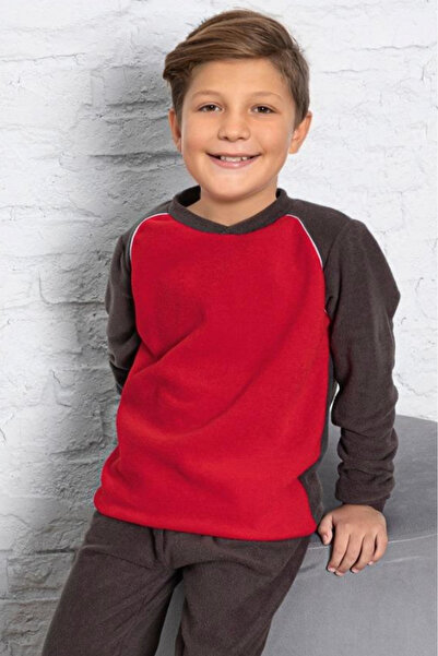 embody Boy's pyjamas, made of soft and warm soft polar fleece, burgundy