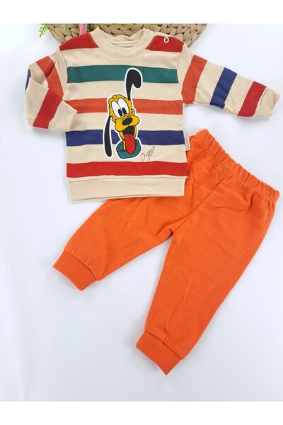 Butik Baby Boy Combed Cotton Double Suit Without Hoodie Without Fleece Inside Gift Set