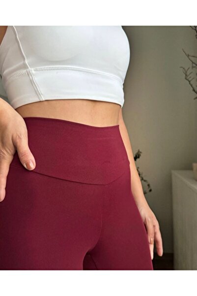 style of style Diver Fabric Burgundy Leggings