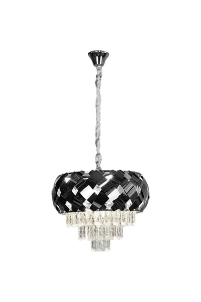 HAMER Luxury Crystal Chandelier, Modern Silver Chandelier, 40cm