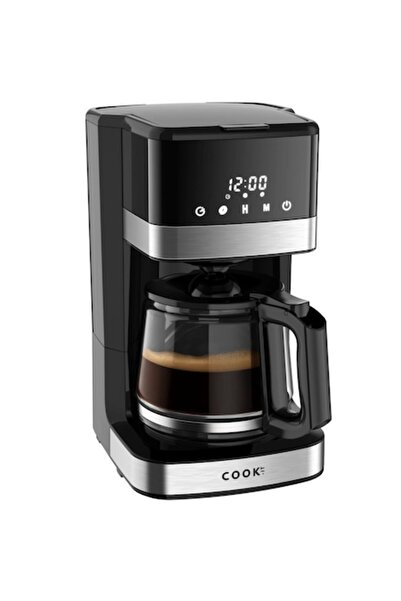 COOK-IT Aparat de cafea cu filtru, 1,5 l, negru/oțel inoxidabil, cronometru d...