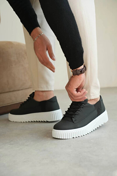 Zerenyus Zrk-X516 Premium Black and White Casual Men's Shoes