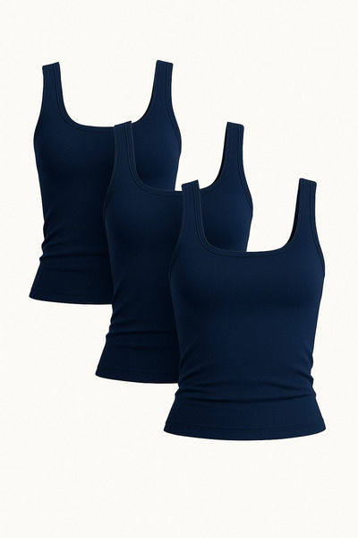 LUSHN طقم بلوزات نسائية أساسية من الليكرا مكون من 3 قطع – مجموعة Premium Fit