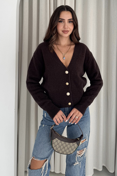 Noa Noa Women's Buttoned V-Neck Knit Cardigan – Classic & Urban Style