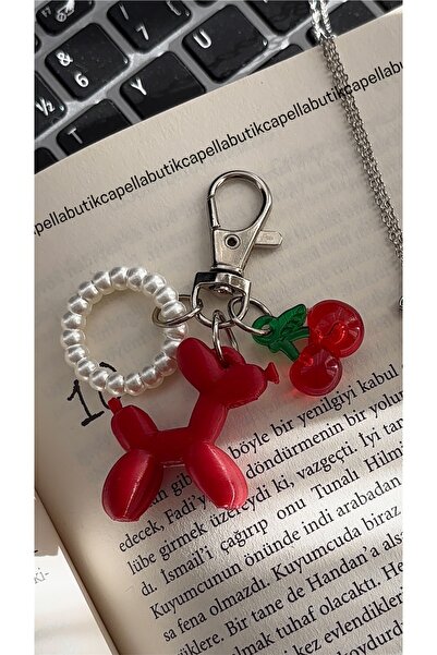 Capella Bolon dog cherry cherry pearl keychain and bag charm