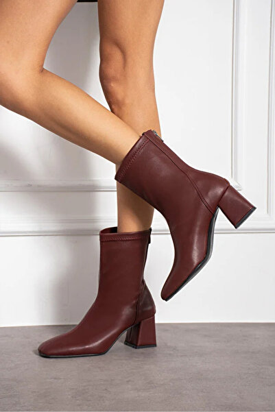 nuvora حذاء نسائي مطاطي متوسط ​​الطول ذو قالب ضخم – حذاء شتوي كاجوال بكعب - ك...