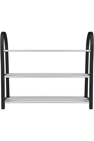 Twinkle Mart Standing Shoe Rack, Plastic & Aluminum, 3-Layer (50 x 19 x 42 cm)