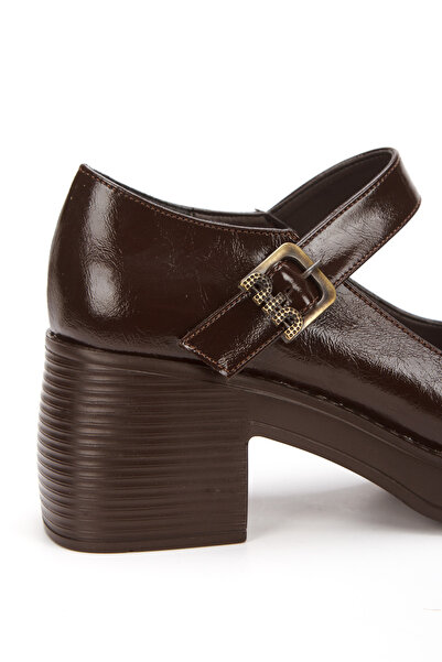 ZYVANA SHOES Marry Jane Seri Toka Detaylı Günlük Rahat Kullanım Kalın Topuk Kadın Loafer Ayakkabı