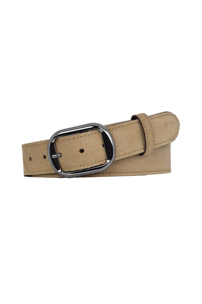 GoDeri 100% Genuine Leather, Nickel Buckle 4 cm Light Yellow Suede Women's Belt; Jeans, Sports Belt=Suede.23.Yellow