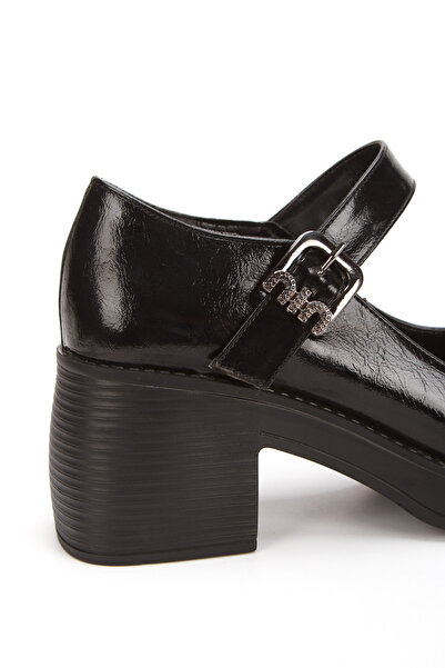 ZYVANA SHOES Marry Jane Seri Toka Detaylı Günlük Rahat Kullanım Kalın Topuk Kadın Loafer Ayakkabı