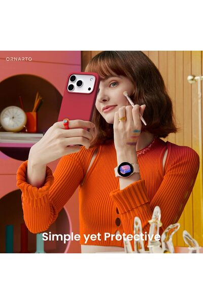 Joyshell Husa pentru iPhone 17 Pro Max, SIlicon Catifelat Cu Interior Microfibra, Rosu