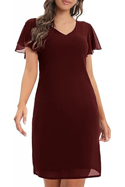 OEM Elegant dress, above the knee, sleeveless, fitted, Red L