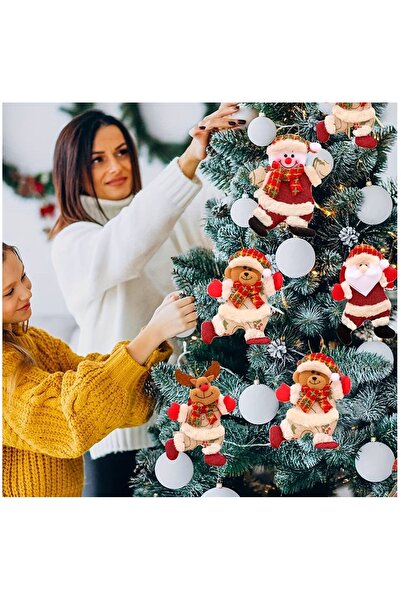 Sezy 2 Adet 18 CM Lüks Kaliteli Bez Yılbaşı Çam Ağacı Süsü Yılbaşı Dekor