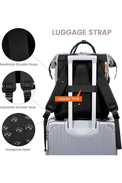 LOVEVOOK حقيبة ظهر نسائية كبيرة مقاومة للماء للكمبيوتر المحمول مع منفذ USB