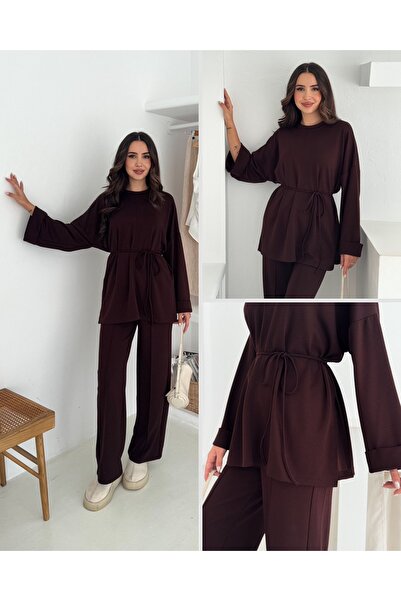 Paraf style طقم بنطال تونيك برباط أساسي مريح