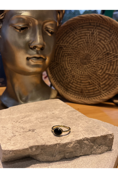 nunu takı خاتم رفيع من الحجر الأسود