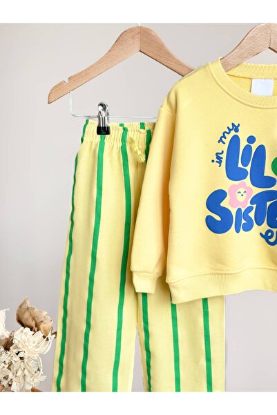 Pinkitokids Lil Sister Sweatshirt and Woven Pants Set