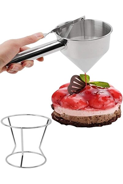 Twinkle Mart موزع عجينة الفطائر مع رف حامل - 1000 مل من الفولاذ المقاوم للصدأ