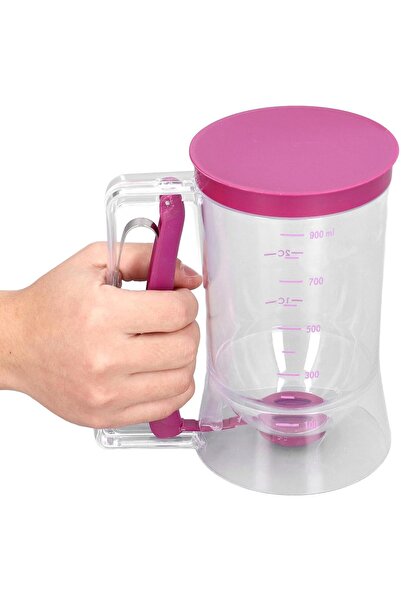 Generic موزع عجينة الفطائر، موزع عجينة الكعك والكب كيك على شكل قمع مع مقبض وميزان قابل للقياس