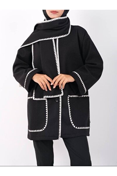 COjans سترة مزينة بأزرار أمامية مع جيوب - أسود