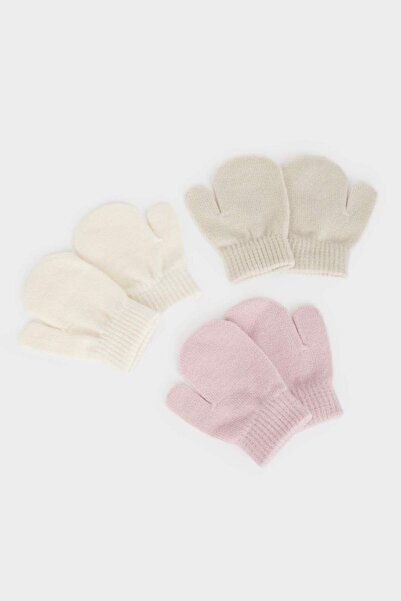 DeFacto Baby Girl Knitwear 3-Piece Gloves F0029A525Wn