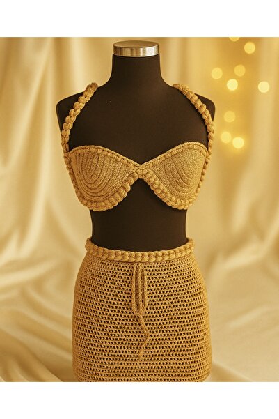 T’NAJKA Örgülü beachwear alt üst takım